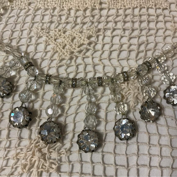 Vintage Czech Necklace 1930 Chrystal Rhinestone 15” - Picture 5 of 10